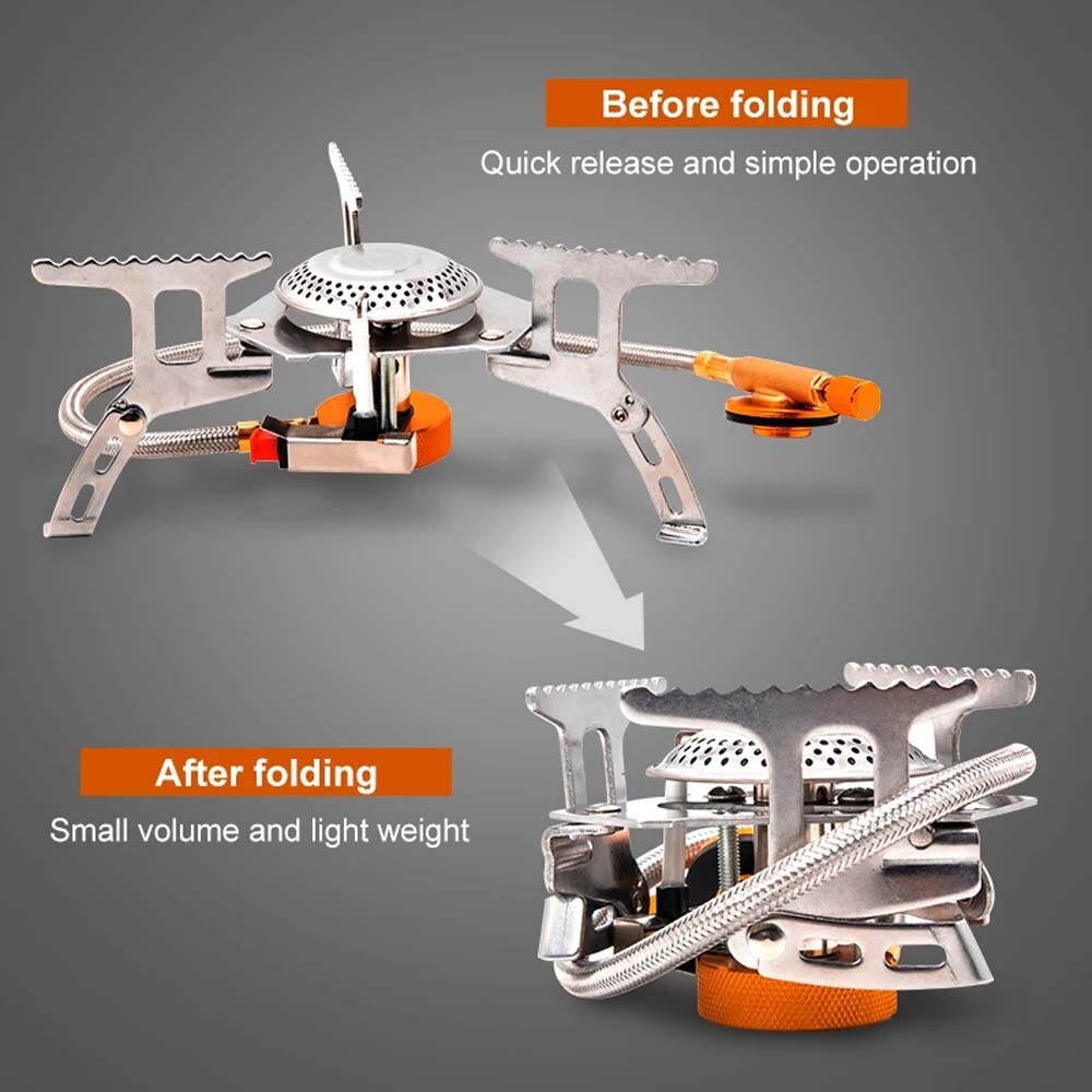 Camping Cooking Flame - Fogão a gás portátil para acampamento,