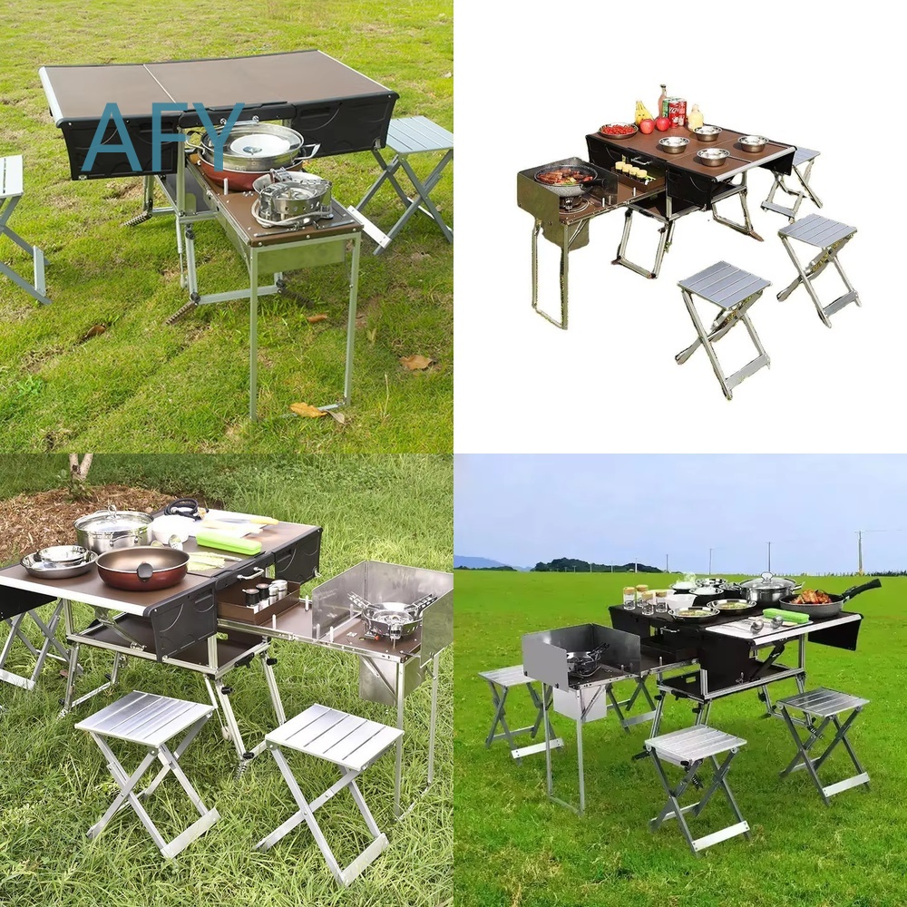 Camping Cooking And Dining Set - Trailer de Comida Portátil e Dobrável