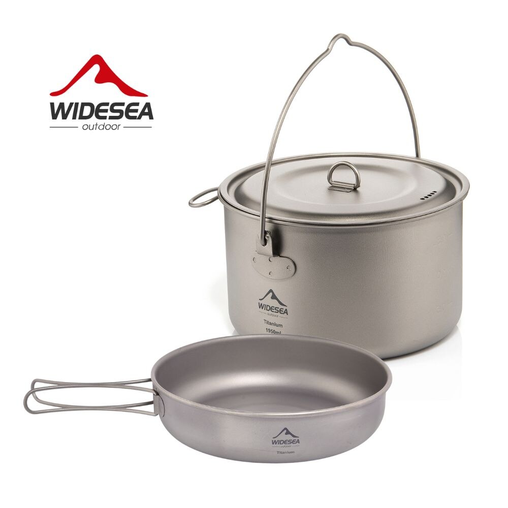 Camping Cooking Hardware - Widesea-Conjunto De Panelas De Titânio, Camping