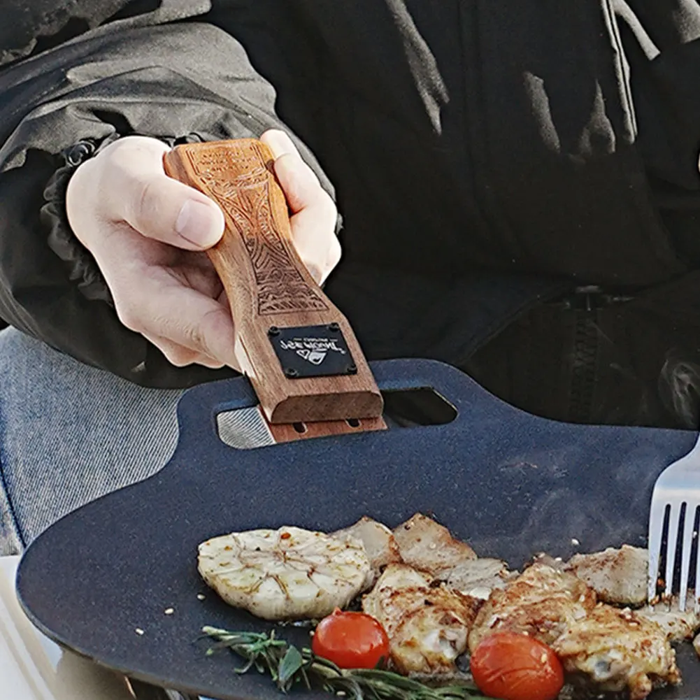 Camping Cooking Hardware - Chapa de Churrasco de Madeira Natural