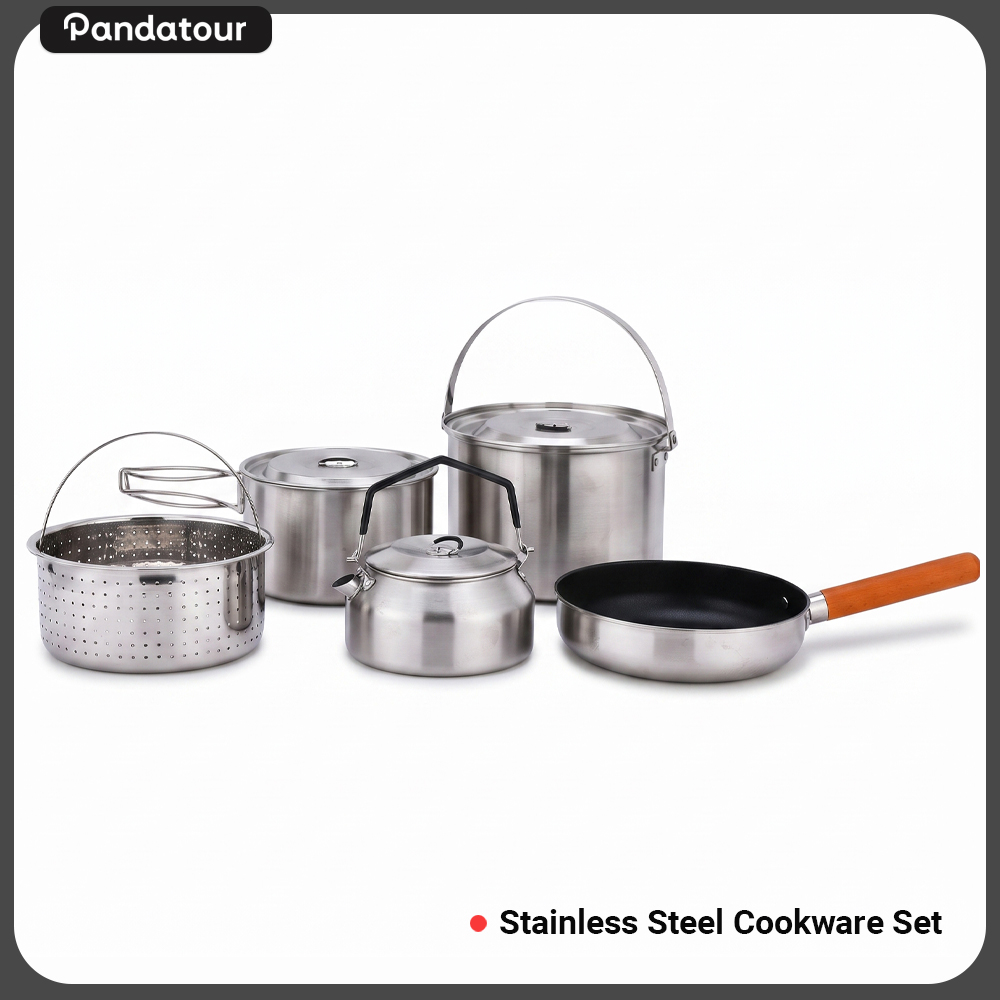 Camping Cooking Pot Set - Conjunto de Utensílios de Cozinha em