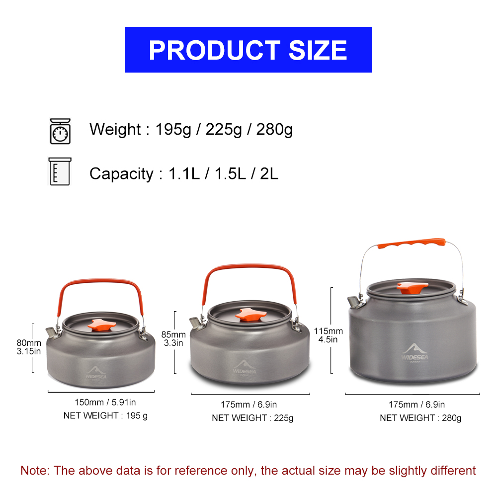 Widesea-Camping Chaleira, 1.1L - Camping Cooking Pot Set avaliação e preço