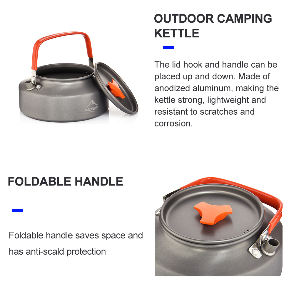 Widesea-Camping Chaleira, 1.1L - Camping Cooking Pot Set avaliação e preço