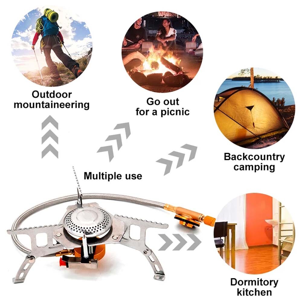 Fogão a gás portátil para acam - Camping Cooking Flame avaliação e preço