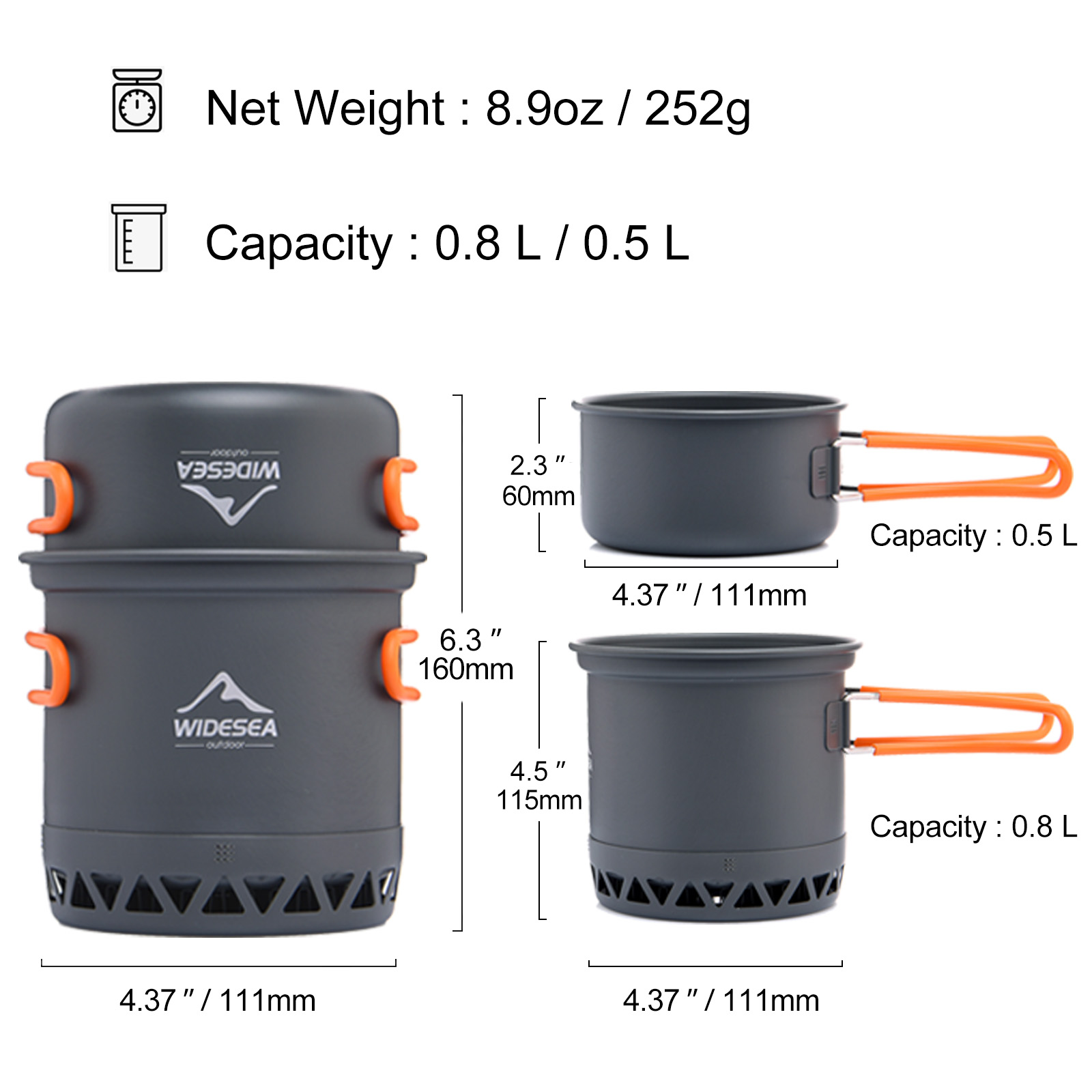 Widesea pote de acampamento 1. - Camping Cooking And Dining Set avaliação e preço
