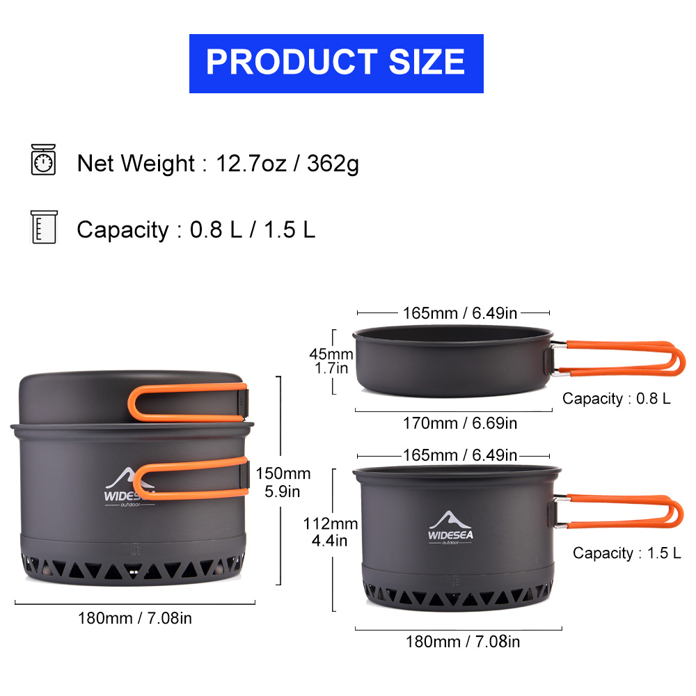 Widesea pote de acampamento 1. - Camping Cooking And Dining Set avaliação e preço