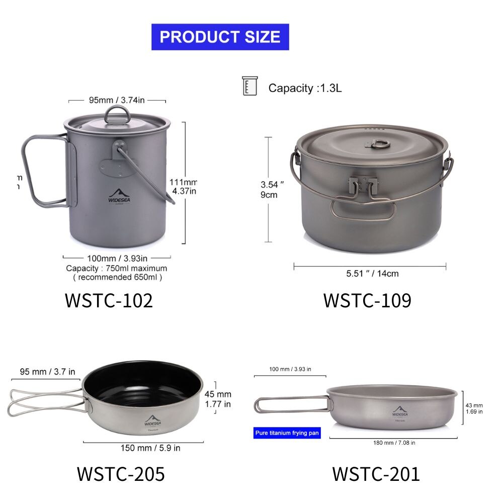 Widesea-Conjunto De Panelas De - Camping Cooking Hardware avaliação e preço