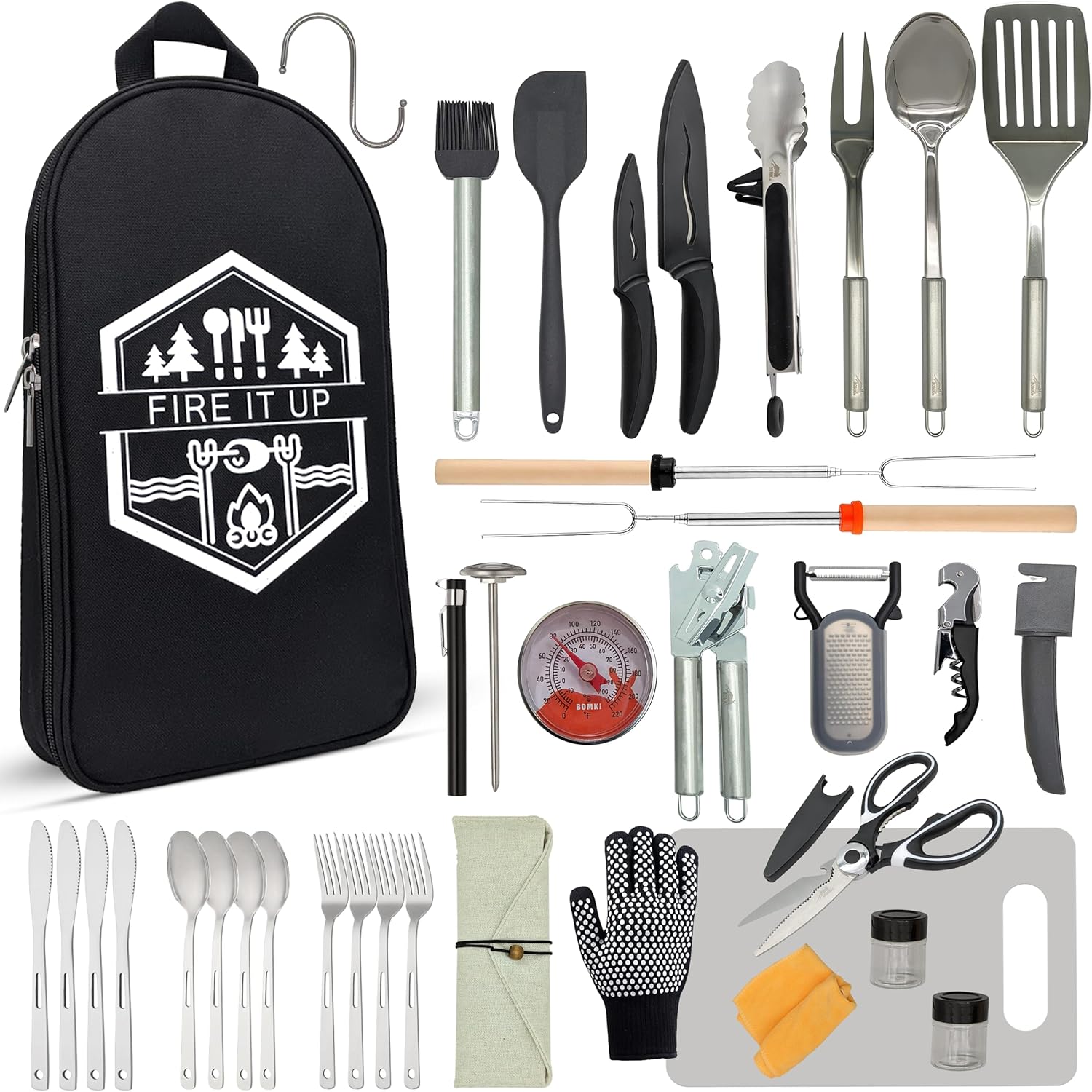 Conjunto de Utensílios de Cozi - Camping Cooking Essentials Kit avaliação e preço