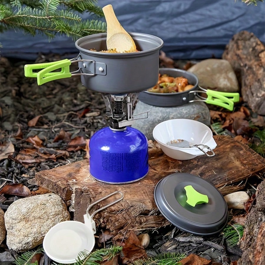 Conjunto de utensílios para co - Camping Cooking Pot Set avaliação e preço