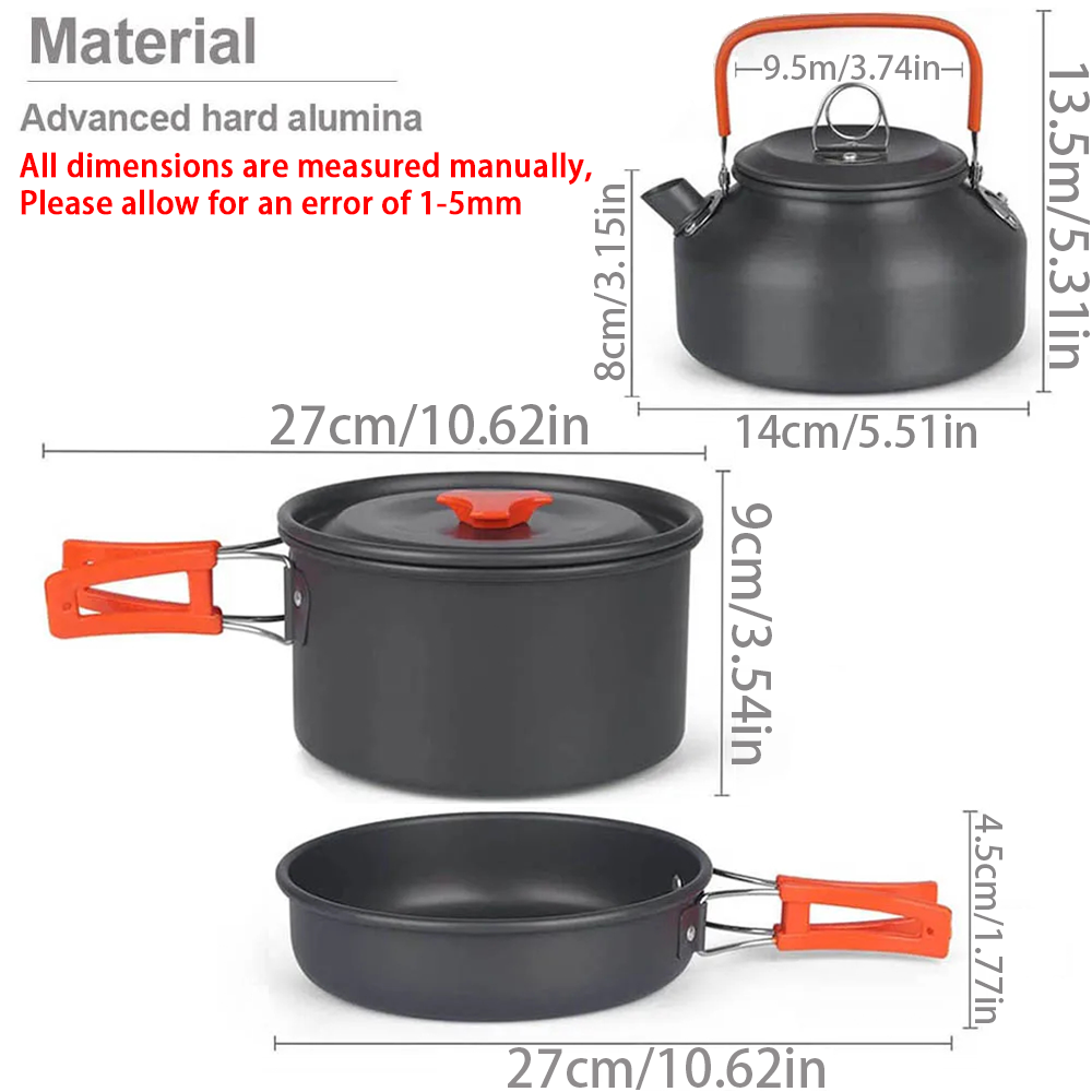 1 pçs/1 conjunto kit de panela - Camping Cooking Hardware avaliação e preço