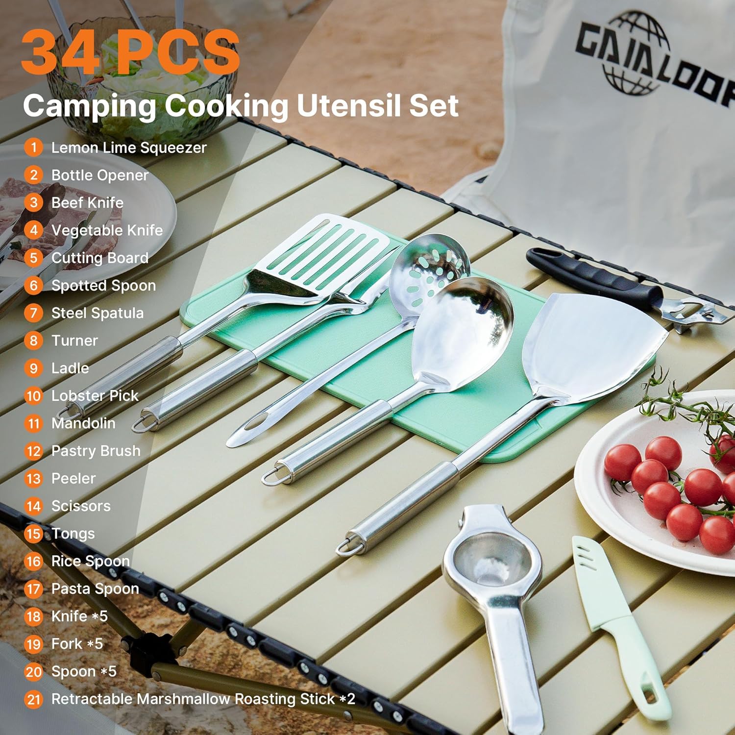 Conjunto de Utensílios de Cozi - Camping Cooking Essentials Kit avaliação e preço