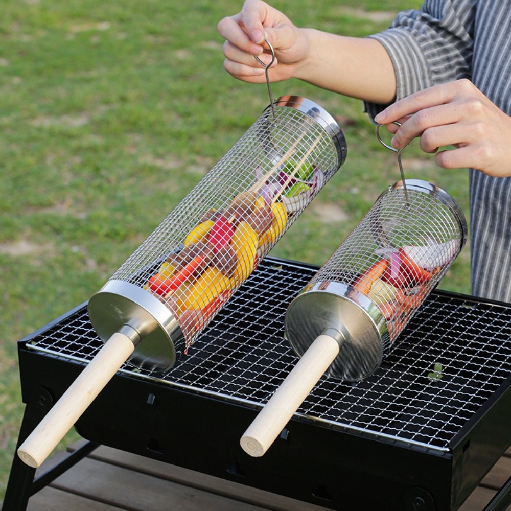 Cesto de Churrasco Rotativo em - Camping Cooking Device avaliação e preço