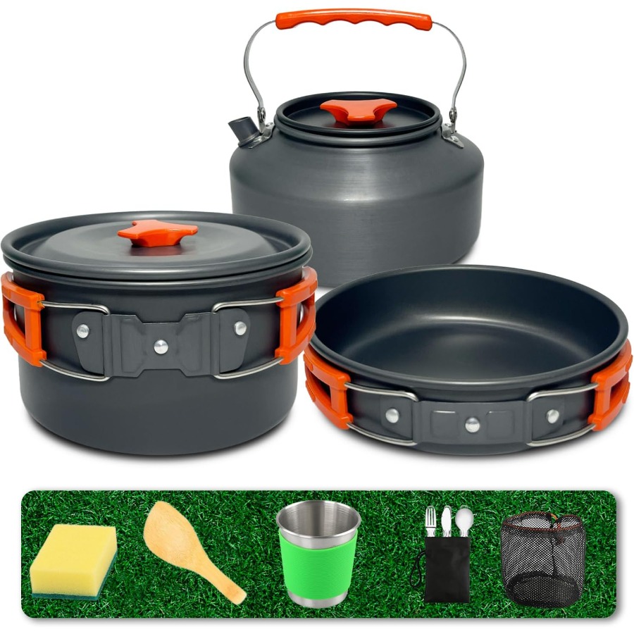 Conjunto de Utensílios de Cozi - Camping Cooking Pot Set avaliação e preço