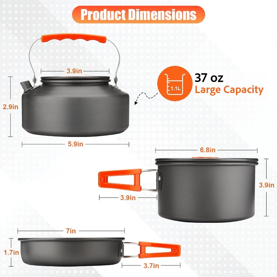 Conjunto de Utensílios de Cozi - Camping Cooking Pot Set avaliação e preço