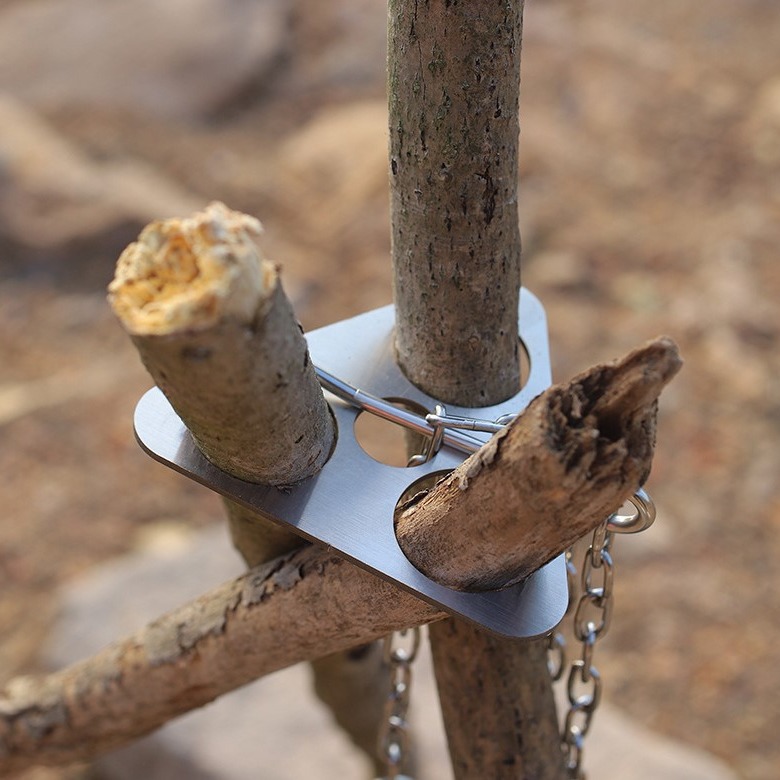 Tripé de Camping em Aço Inoxid - Camping Cooking Multi Tool avaliação e preço