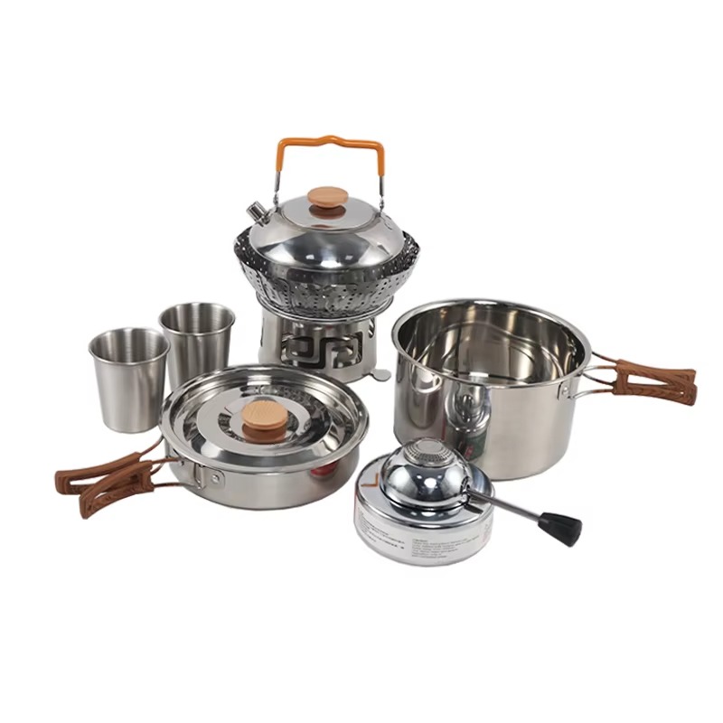 Conjunto de Utensílios de Cozi - Quality Camping Cooking Set avaliação e preço
