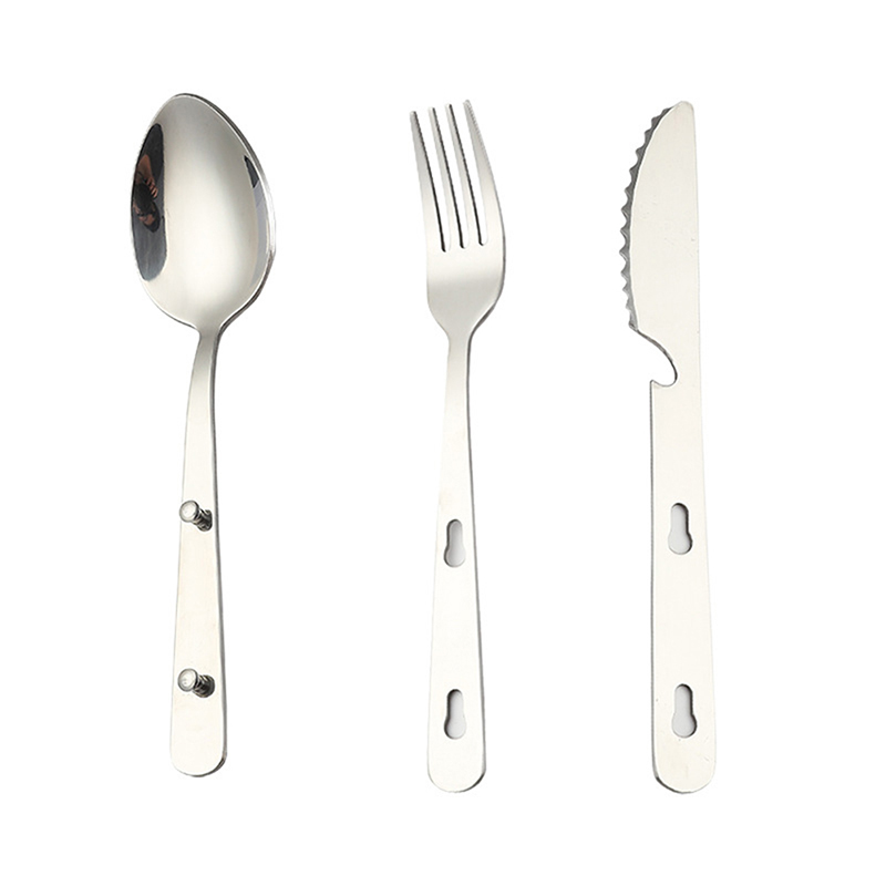 3 pçs/set portátil de aço inox - Camping Cooking And Dining Set avaliação e preço