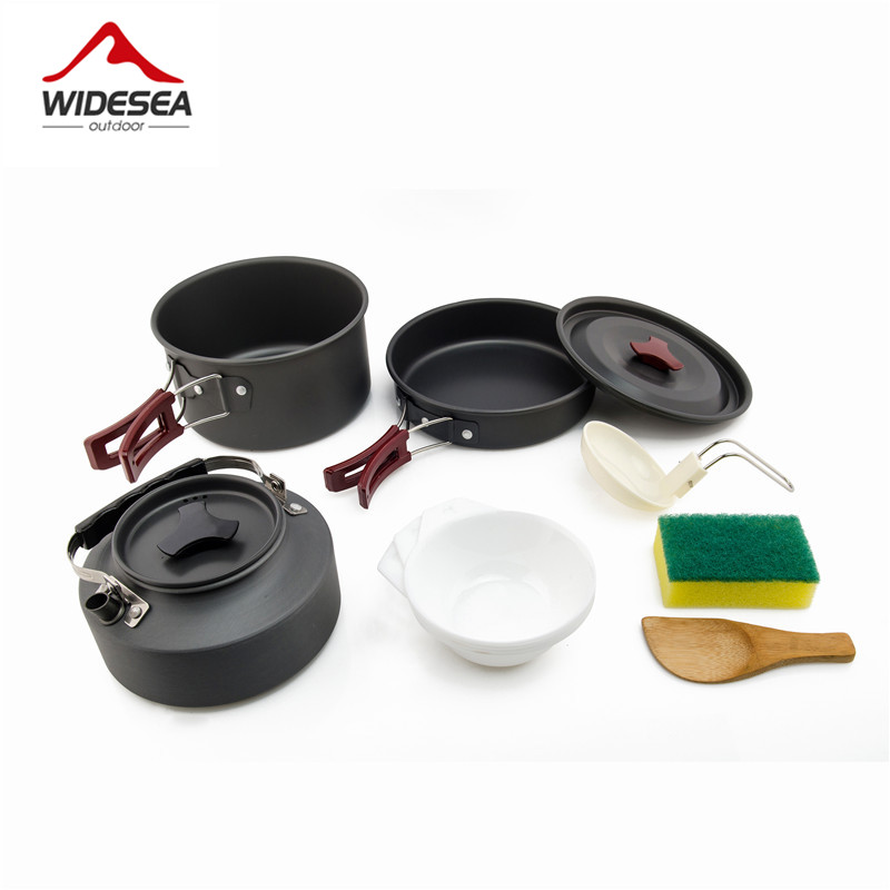 Widesea conjunto de panelas de - Camping Cooking And Dining Set avaliação e preço