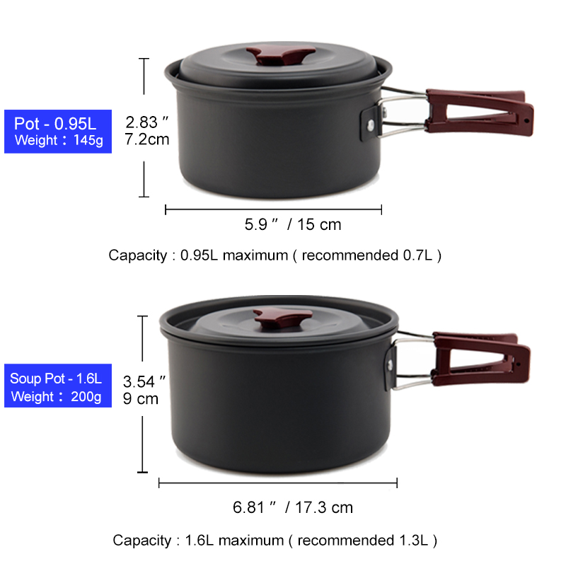 Widesea conjunto de panelas de - Camping Cooking And Dining Set avaliação e preço